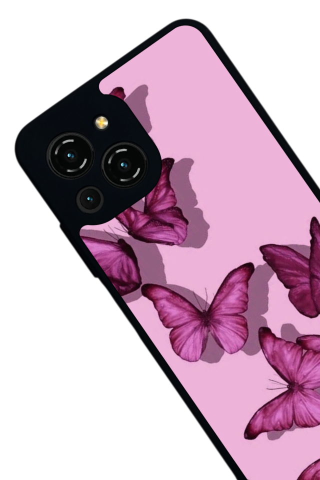 Reeder S23 Pro Max Uyumlu Kelebek Tasarımlı Glossy Premium Kılıf