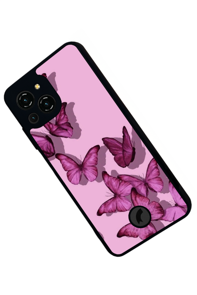 Reeder S23 Pro Max Uyumlu Kelebek Tasarımlı Glossy Premium Kılıf