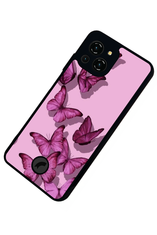 Reeder S23 Pro Max Uyumlu Kelebek Tasarımlı Glossy Premium Kılıf