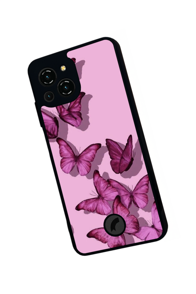 Reeder S23 Pro Max Uyumlu Kelebek Tasarımlı Glossy Premium Kılıf