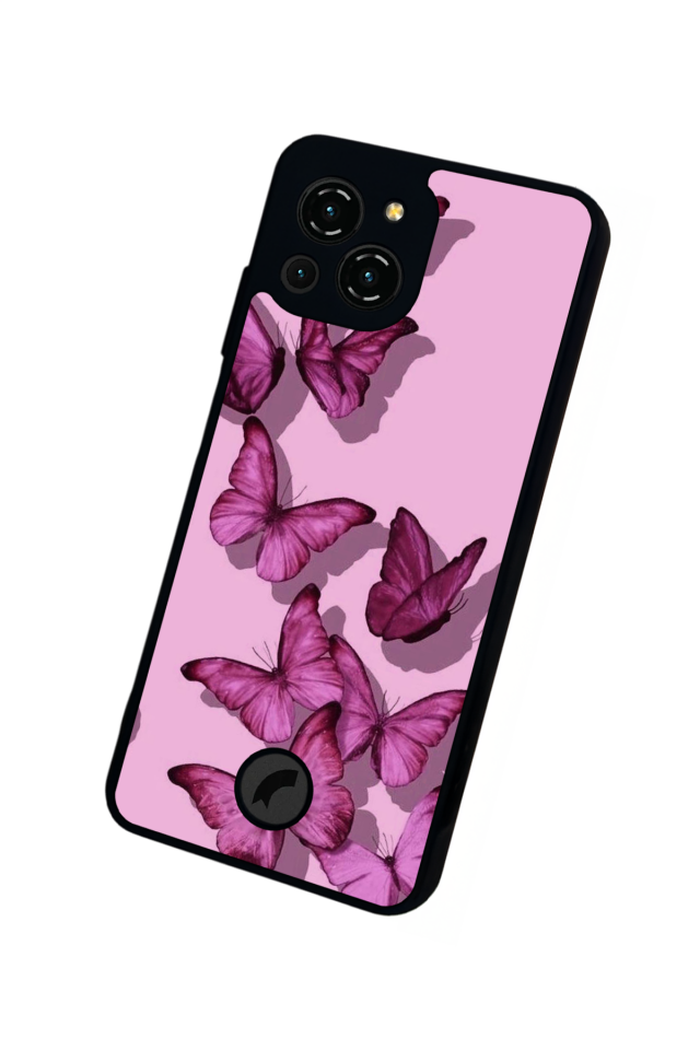 Reeder S23 Pro Max Uyumlu Kelebek Tasarımlı Glossy Premium Kılıf
