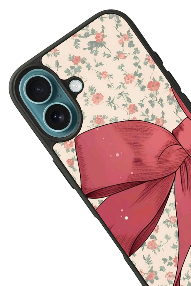 iPhone 16 Plus Uyumlu Kurdele Tasarımlı Glossy Premium Kılıf
