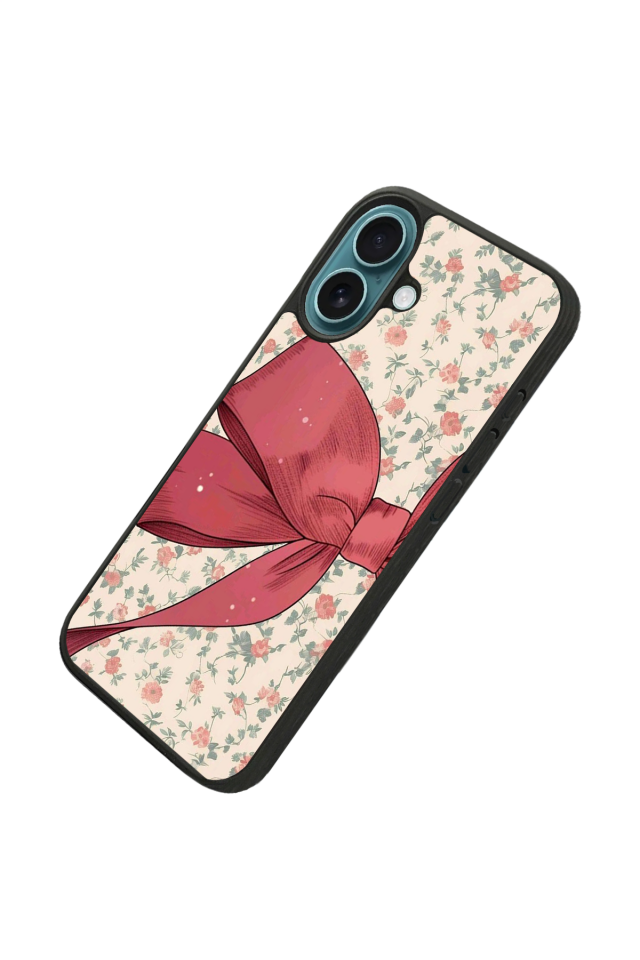 iPhone 16 Plus Uyumlu Kurdele Tasarımlı Glossy Premium Kılıf