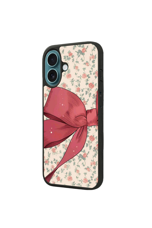 iPhone 16 Plus Uyumlu Kurdele Tasarımlı Glossy Premium Kılıf