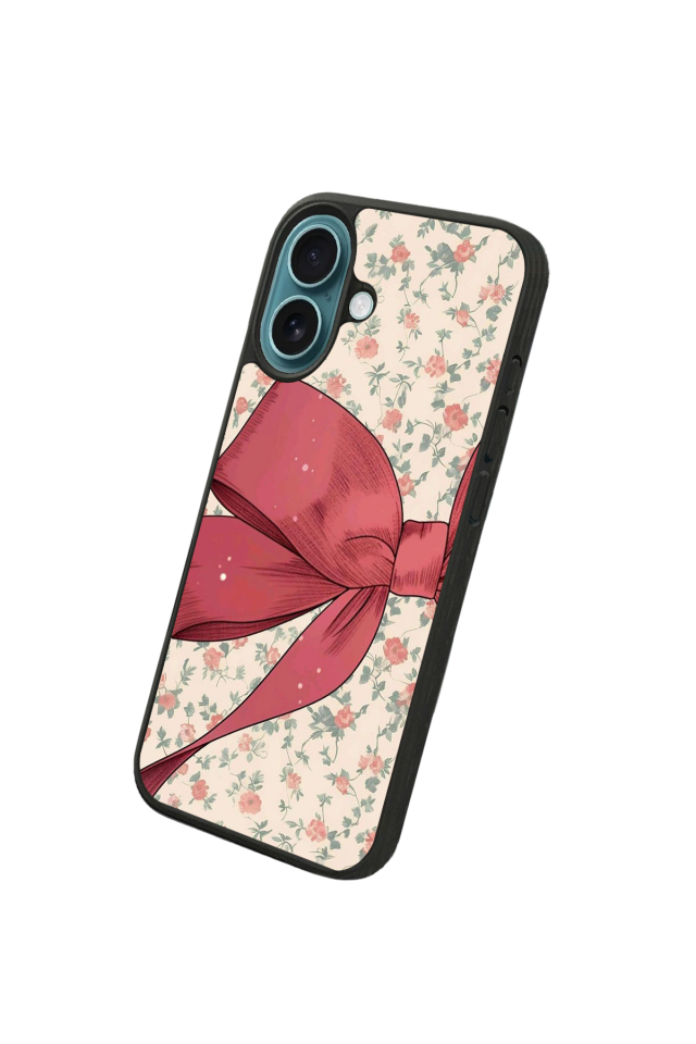 iPhone 16 Plus Uyumlu Kurdele Tasarımlı Glossy Premium Kılıf
