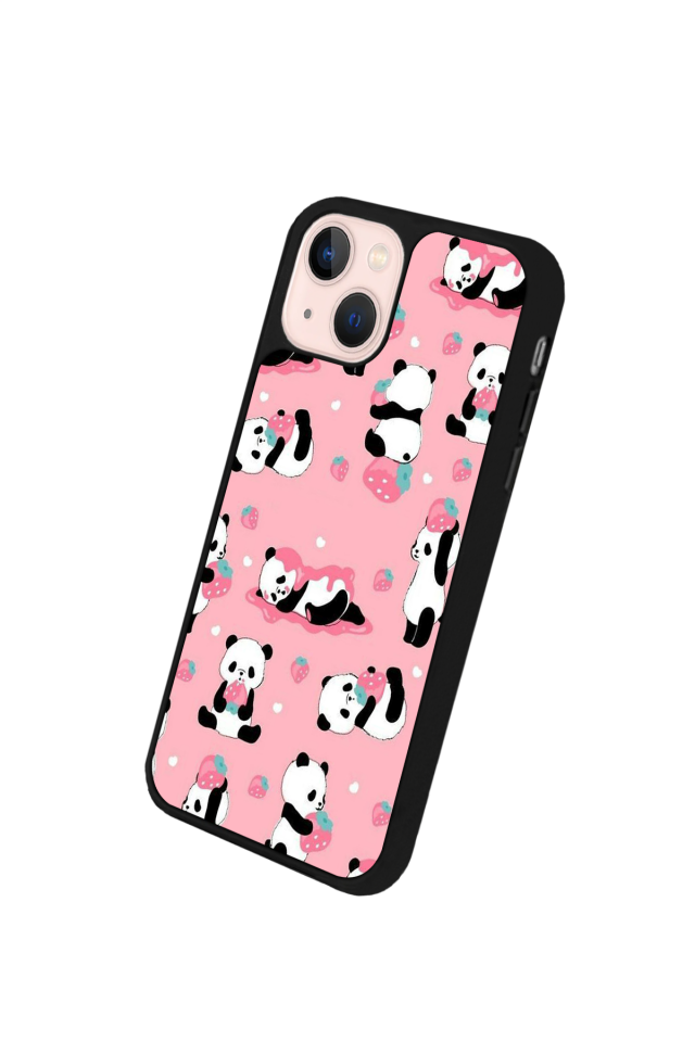 iPhone 13 Mini Uyumlu Panda Tasarımlı Glossy Premium Kılıf