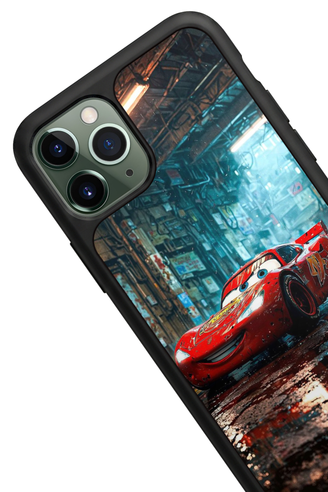 iPhone 11 Pro Max Uyumlu Şimsek McQueen Tasarımlı Glossy Premium Kılıf