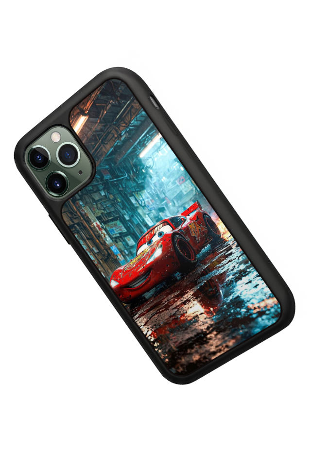 iPhone 11 Pro Max Uyumlu Şimsek McQueen Tasarımlı Glossy Premium Kılıf