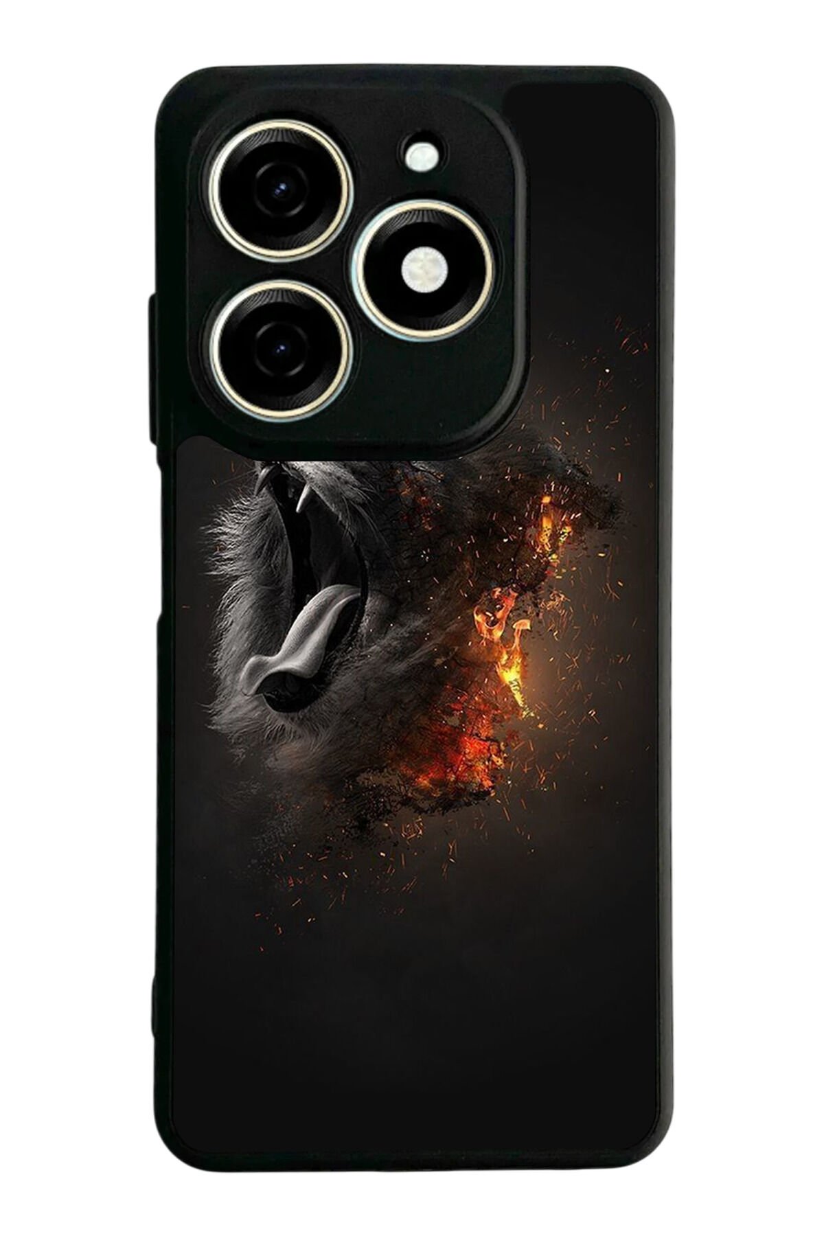 Tecno Spark 20/20C Uyumlu Aslan Tasarımlı Glossy Premium Kılıf
