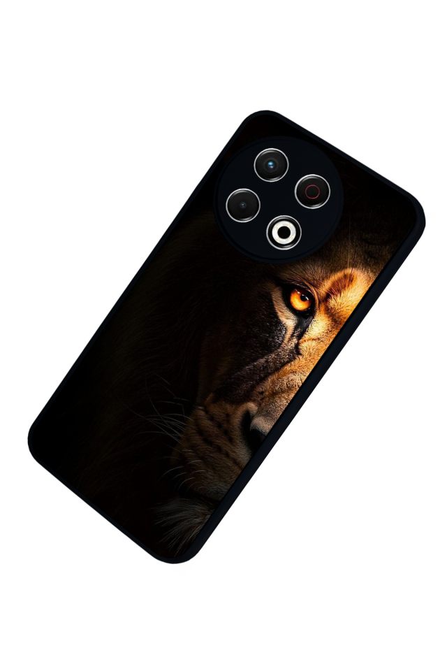 Tecno Spark 30 Pro Uyumlu Aslan Tasarımlı Glossy Premium Kılıf