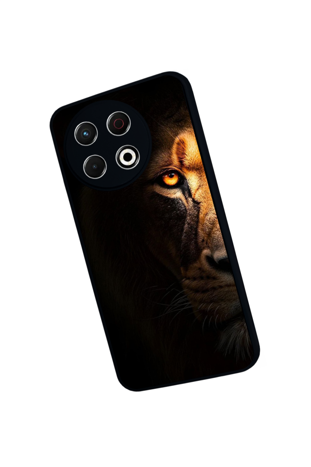 Tecno Spark 30 Pro Uyumlu Aslan Tasarımlı Glossy Premium Kılıf