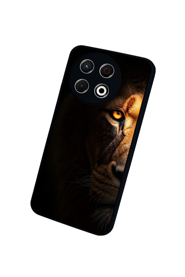 Tecno Spark 30 Pro Uyumlu Aslan Tasarımlı Glossy Premium Kılıf