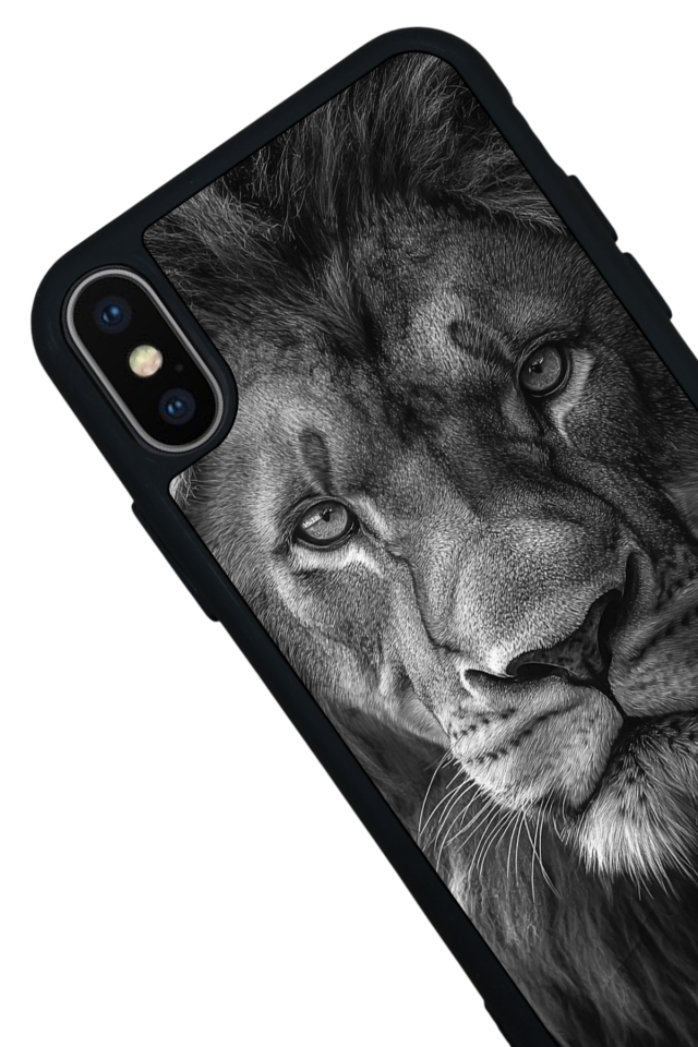 iPhone X/ XS Uyumlu Aslan Tasarımlı Glossy Premium Kılıf