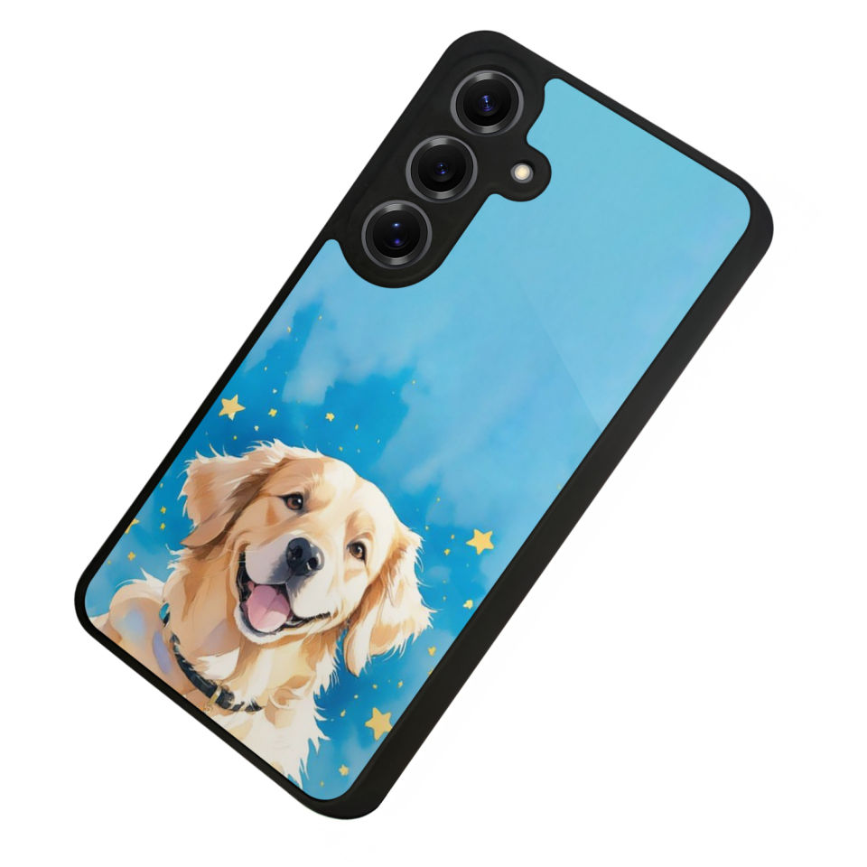 Samsung Galaxy S25 Uyumlu Golden Kopek Tasarımlı Glossy Premium Kılıf