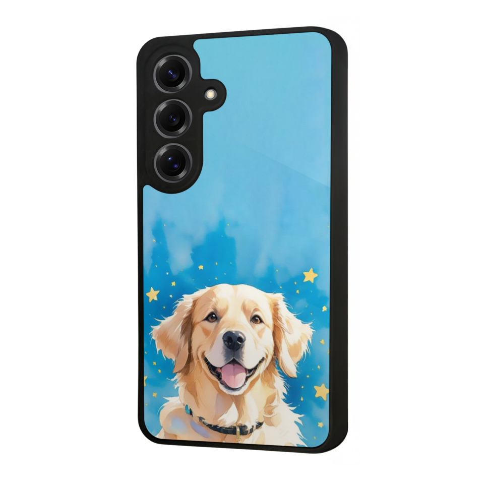 Samsung Galaxy S25 Uyumlu Golden Kopek Tasarımlı Glossy Premium Kılıf