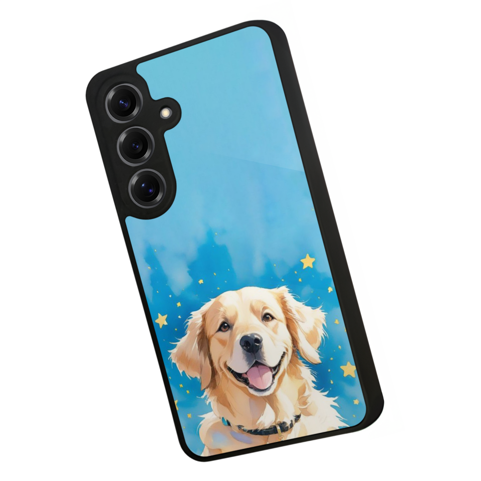 Samsung Galaxy S25 Uyumlu Golden Kopek Tasarımlı Glossy Premium Kılıf