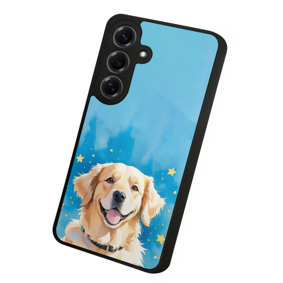 Samsung Galaxy S25 Uyumlu Golden Kopek Tasarımlı Glossy Premium Kılıf