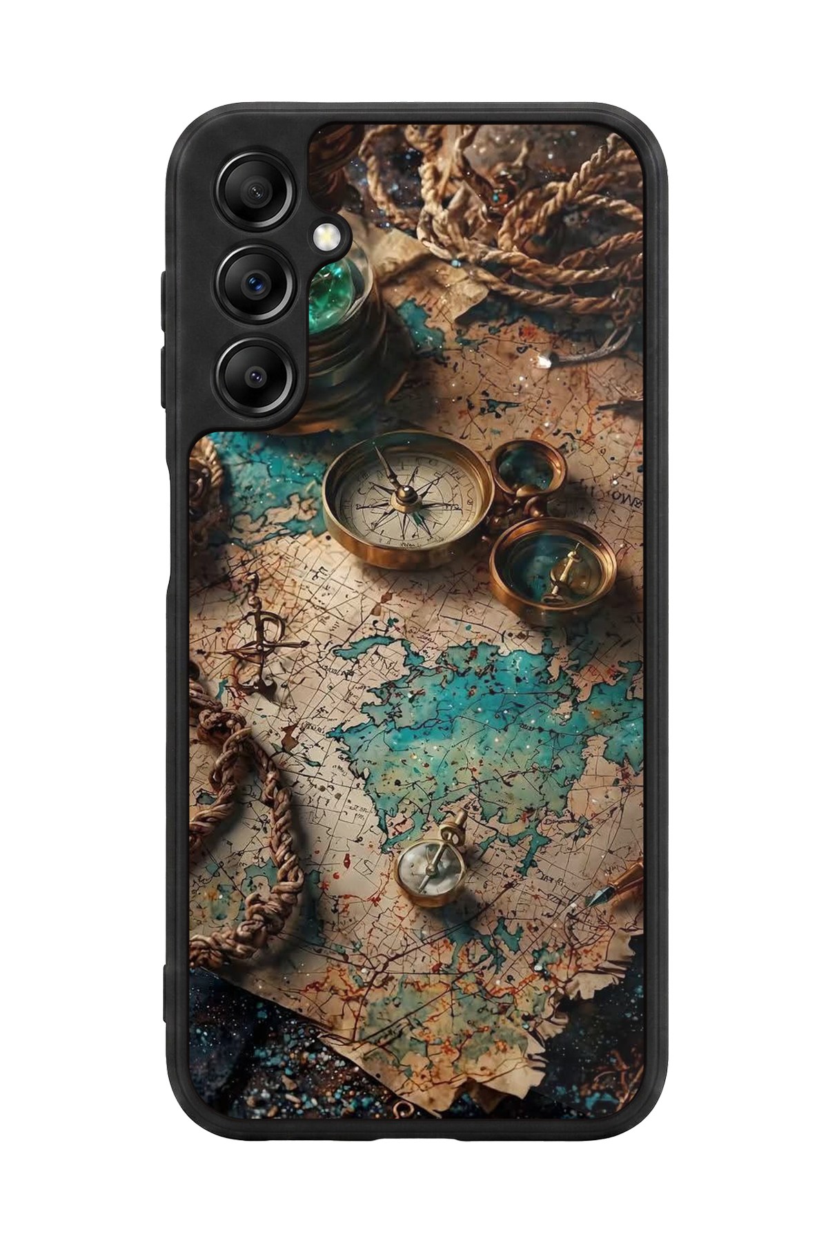 Samsung Galaxy A14 Uyumlu Harita Tasarımlı Glossy Premium Kılıf