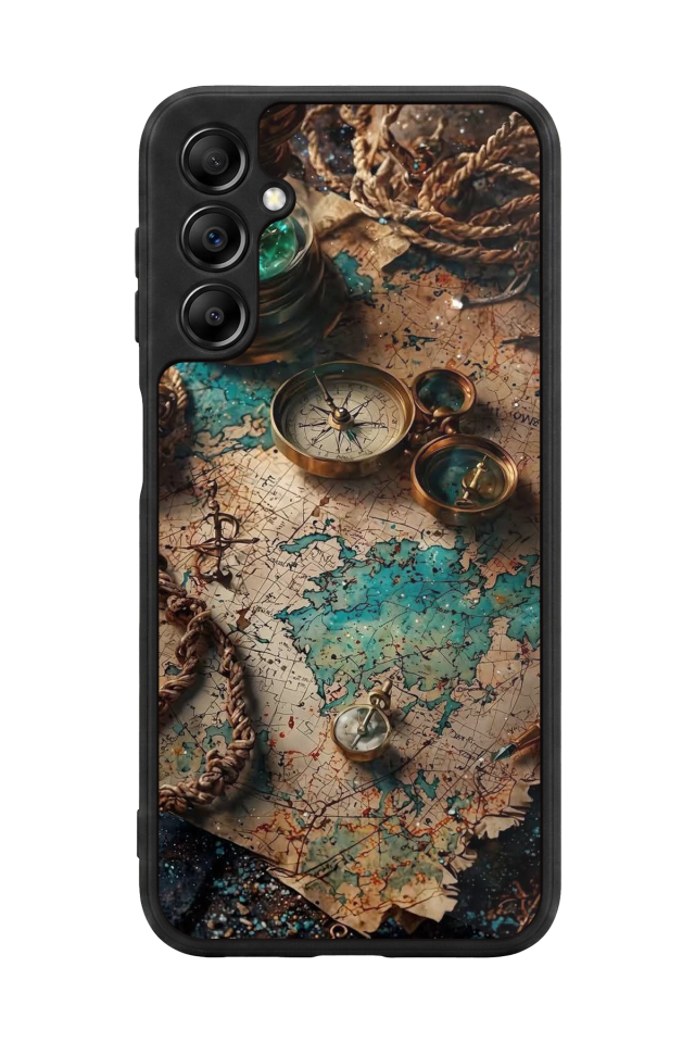 Samsung Galaxy A14 Uyumlu Harita Tasarımlı Glossy Premium Kılıf