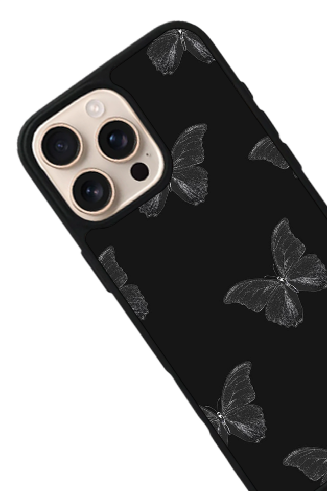 iPhone 16 Pro Uyumlu Kelebek Tasarımlı Glossy Premium Kılıf