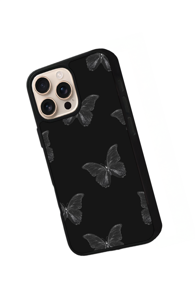 iPhone 16 Pro Uyumlu Kelebek Tasarımlı Glossy Premium Kılıf