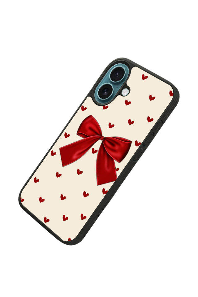 iPhone 16 Plus Uyumlu Kurdele Tasarımlı Glossy Premium Kılıf