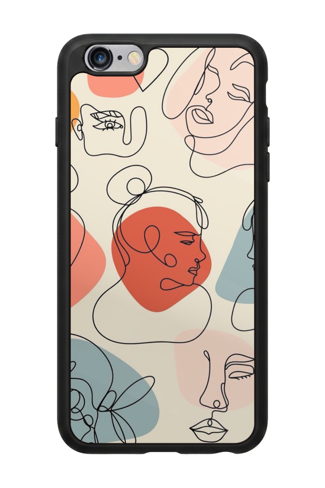 iPhone 6s Plus Uyumlu Line Art Tasarımlı Glossy Premium Kılıf