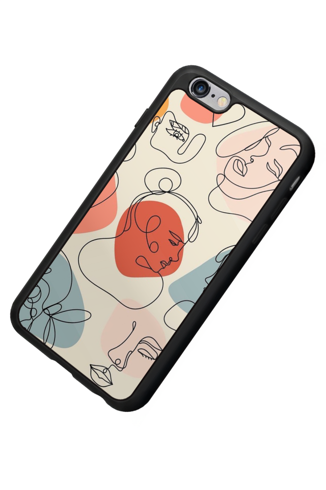iPhone 6s Plus Uyumlu Line Art Tasarımlı Glossy Premium Kılıf