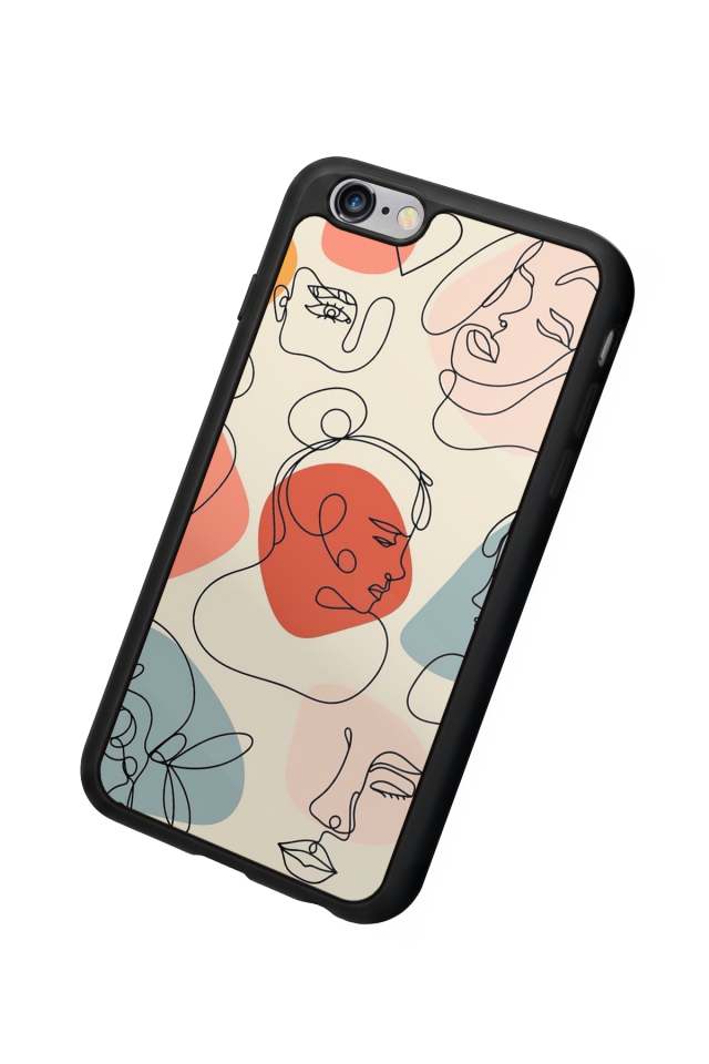 iPhone 6s Plus Uyumlu Line Art Tasarımlı Glossy Premium Kılıf