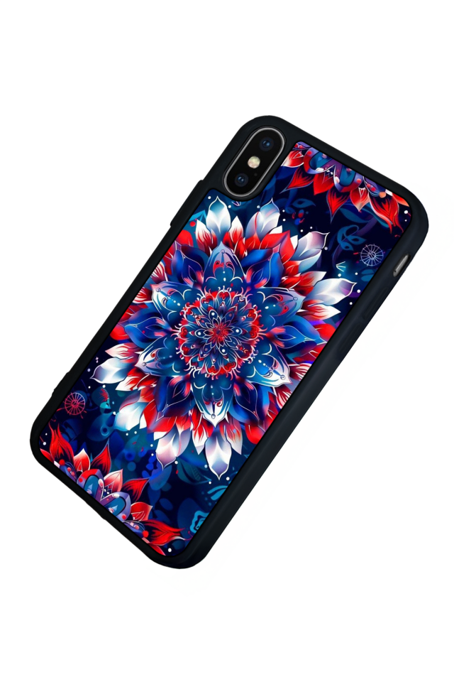 iPhone XS Max Uyumlu Mandala Tasarımlı Glossy Premium Kılıf