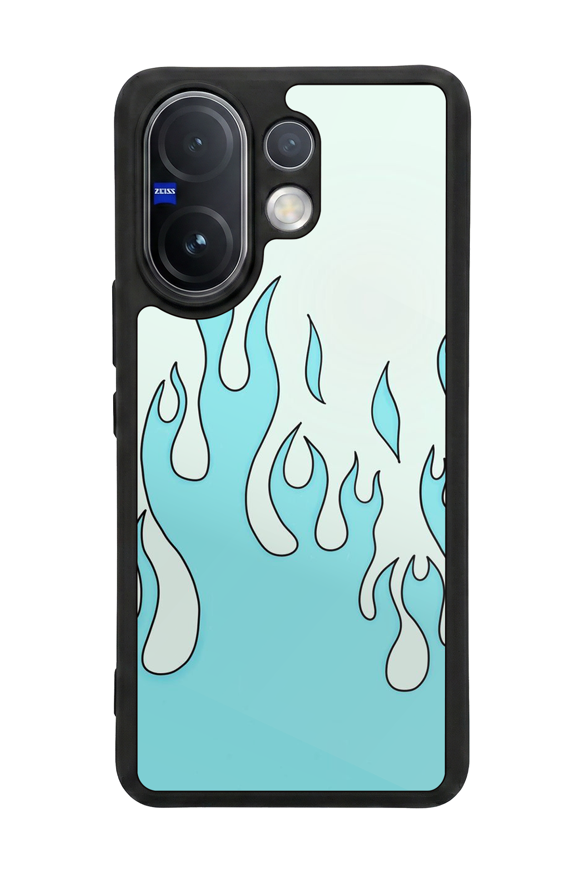 Vivo V60 Uyumlu Retro Flame Patterns Tasarımlı Glossy Premium Kılıf