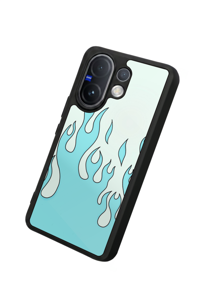 Vivo V60 Uyumlu Retro Flame Patterns Tasarımlı Glossy Premium Kılıf