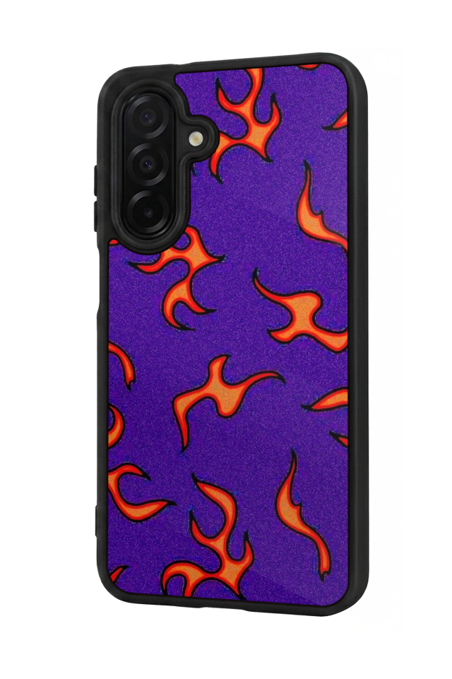 Samsung Galaxy A56 Uyumlu Retro Flame Patterns Tasarımlı Glossy Premium Kılıf