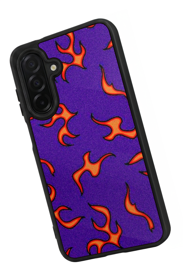 Samsung Galaxy A56 Uyumlu Retro Flame Patterns Tasarımlı Glossy Premium Kılıf