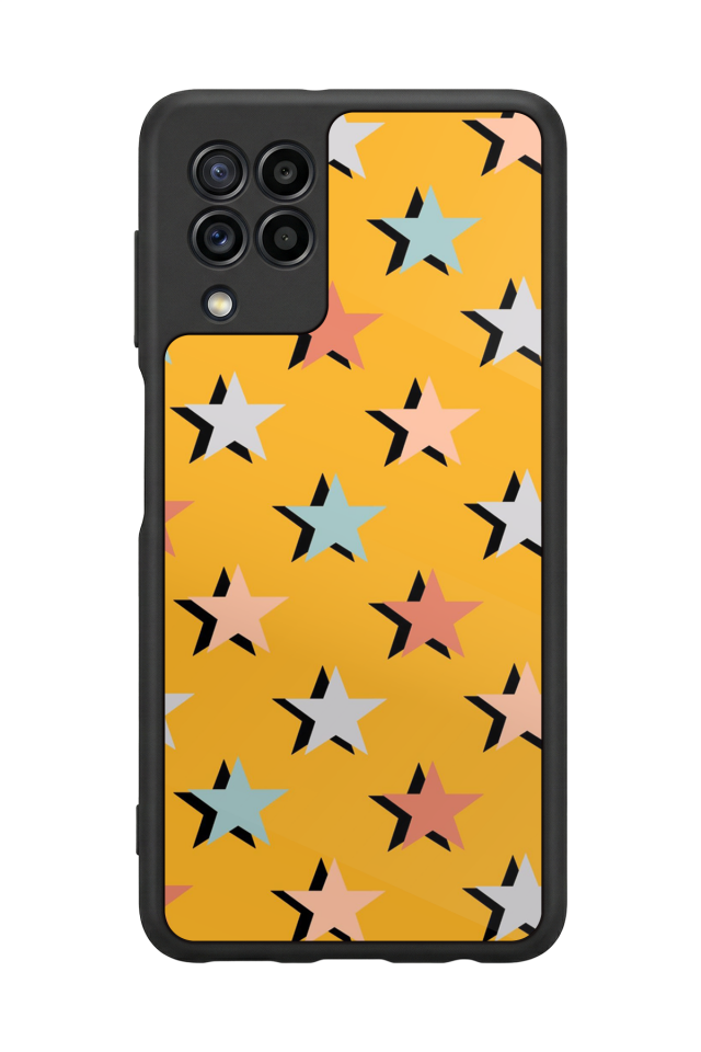 Samsung Galaxy M32 Uyumlu Retro Yildizlar Tasarımlı Glossy Premium Kılıf
