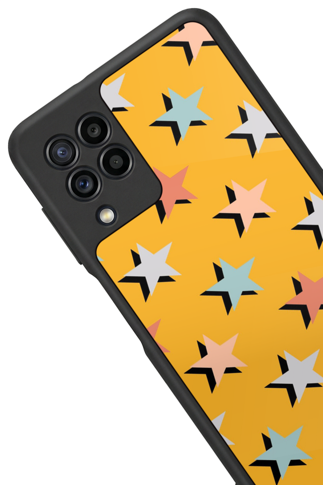 Samsung Galaxy M32 Uyumlu Retro Yildizlar Tasarımlı Glossy Premium Kılıf