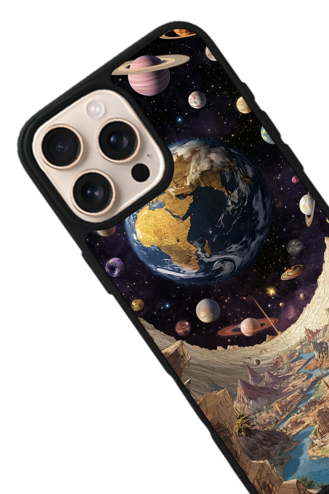 iPhone 14 Pro Max Uyumlu Uzay Tasarımlı Glossy Premium Kılıf