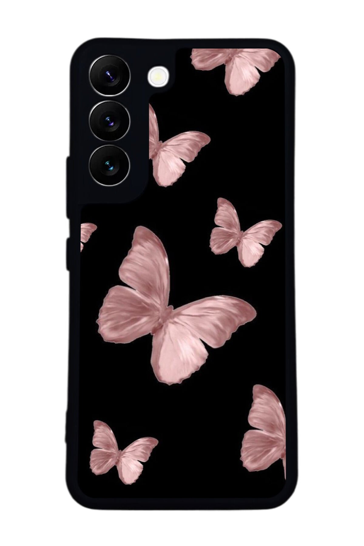 Samsung Galaxy S22 Uyumlu Kelebek Tasarımlı Glossy Premium Kılıf