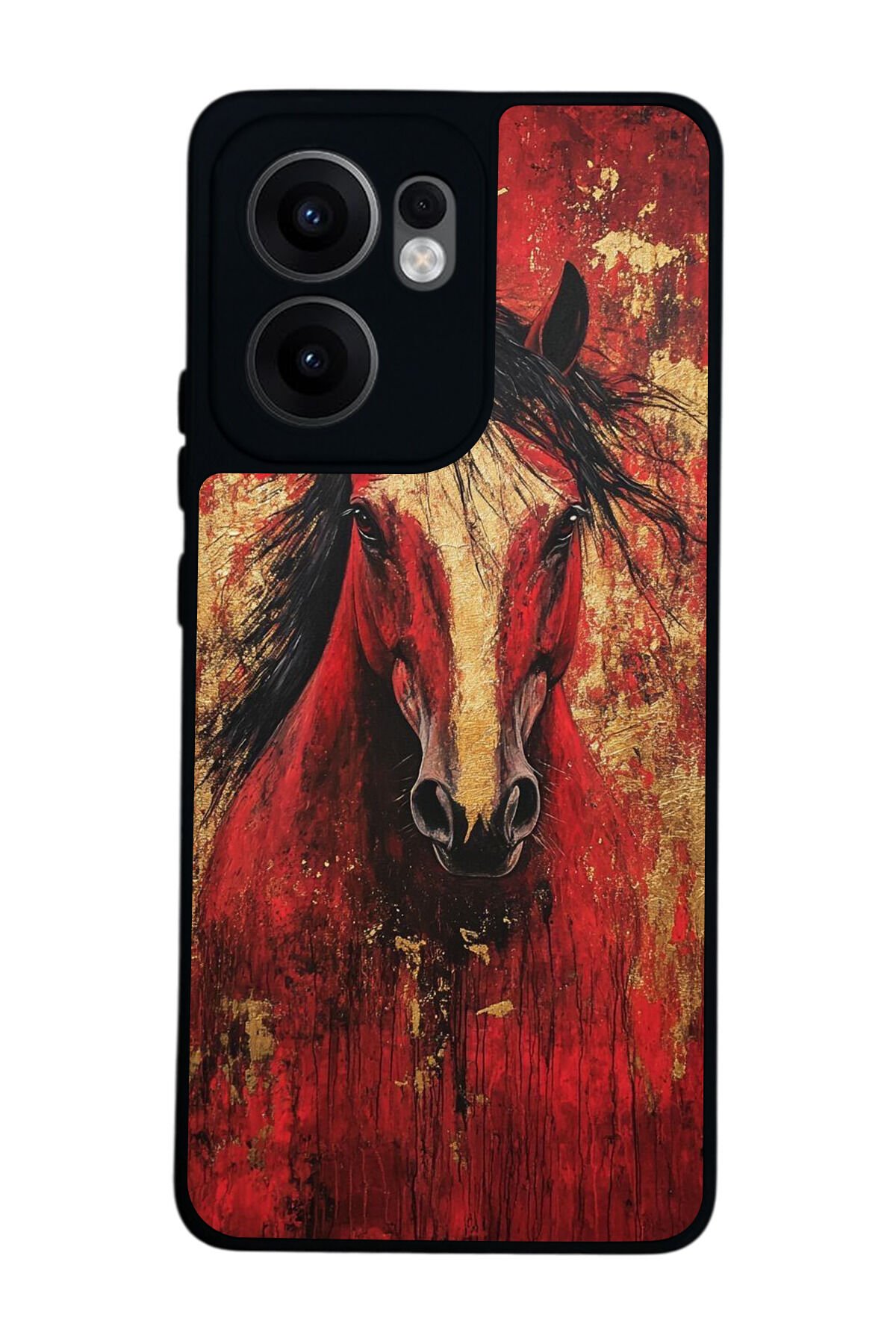 Oppo Reno 13F Uyumlu At Horse Tasarımlı Glossy Premium Kılıf