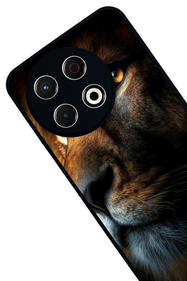 Tecno Spark 30 Pro Uyumlu Aslan Tasarımlı Glossy Premium Kılıf