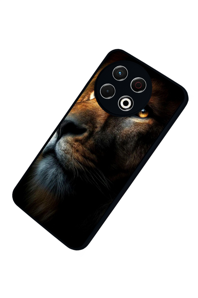 Tecno Spark 30 Pro Uyumlu Aslan Tasarımlı Glossy Premium Kılıf