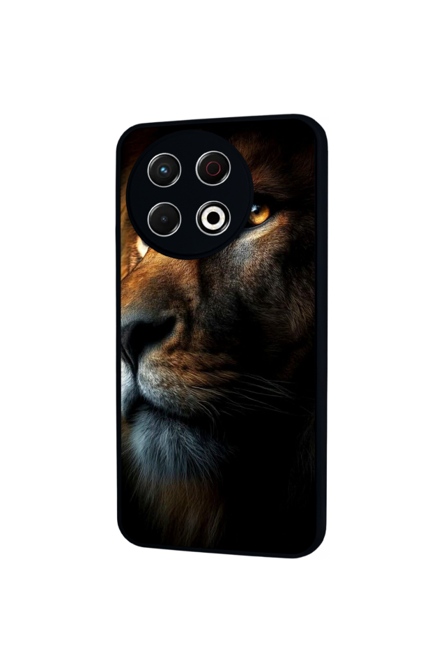 Tecno Spark 30 Pro Uyumlu Aslan Tasarımlı Glossy Premium Kılıf