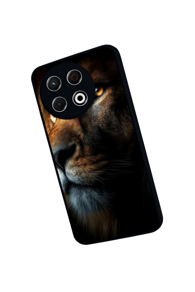 Tecno Spark 30 Pro Uyumlu Aslan Tasarımlı Glossy Premium Kılıf