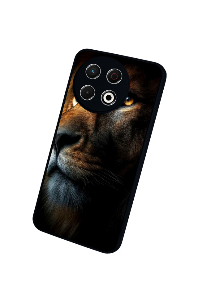 Tecno Spark 30 Pro Uyumlu Aslan Tasarımlı Glossy Premium Kılıf
