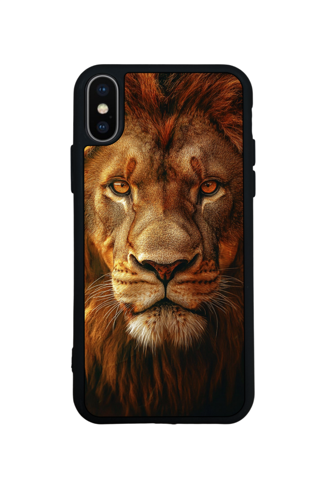 iPhone X/ XS Uyumlu Aslan Tasarımlı Glossy Premium Kılıf