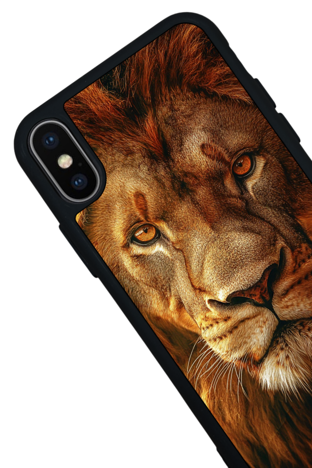 iPhone X/ XS Uyumlu Aslan Tasarımlı Glossy Premium Kılıf