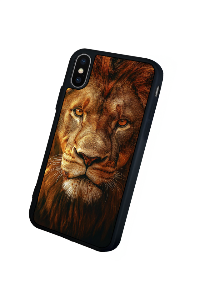 iPhone X/ XS Uyumlu Aslan Tasarımlı Glossy Premium Kılıf