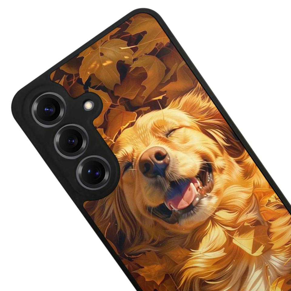 Samsung Galaxy S25 Uyumlu Golden Kopek Tasarımlı Glossy Premium Kılıf