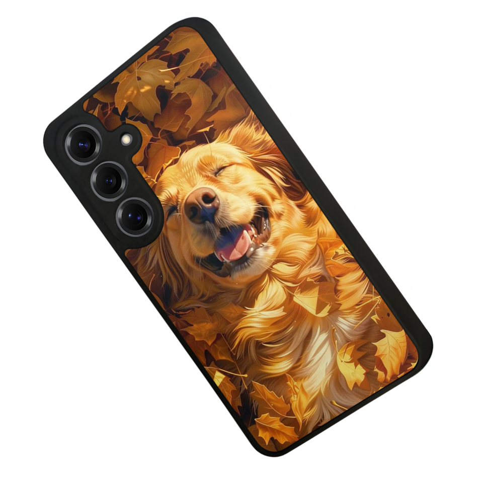 Samsung Galaxy S25 Uyumlu Golden Kopek Tasarımlı Glossy Premium Kılıf