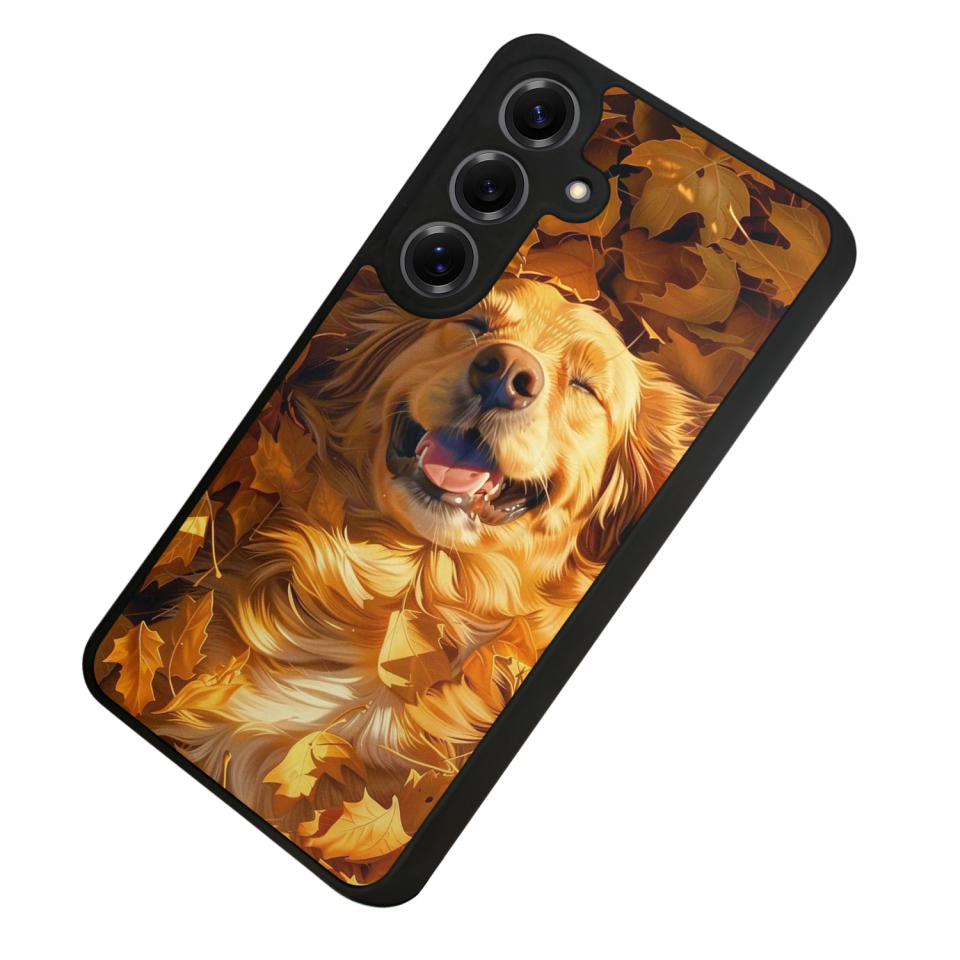 Samsung Galaxy S25 Uyumlu Golden Kopek Tasarımlı Glossy Premium Kılıf